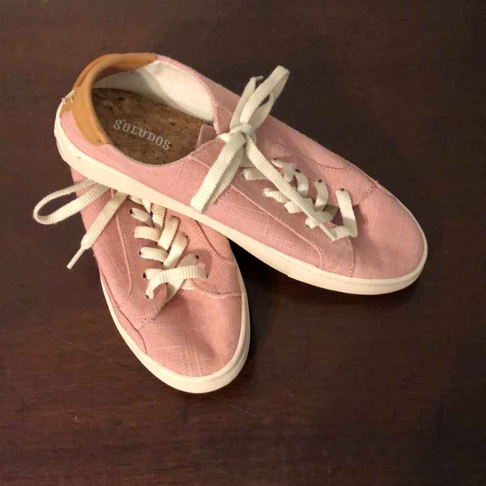Soludos pink canvas sneakers womens size 7